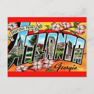 Cartão Postal Cumprimentos Coloridos de Atlanta 