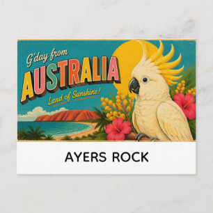 Cartão Postal cumprimentos da rocha Ayers, Austrália
