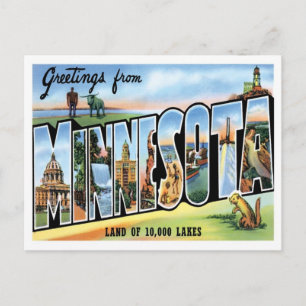 Cartão Postal Cumprimentos de Minnesota dos estados de E.U.