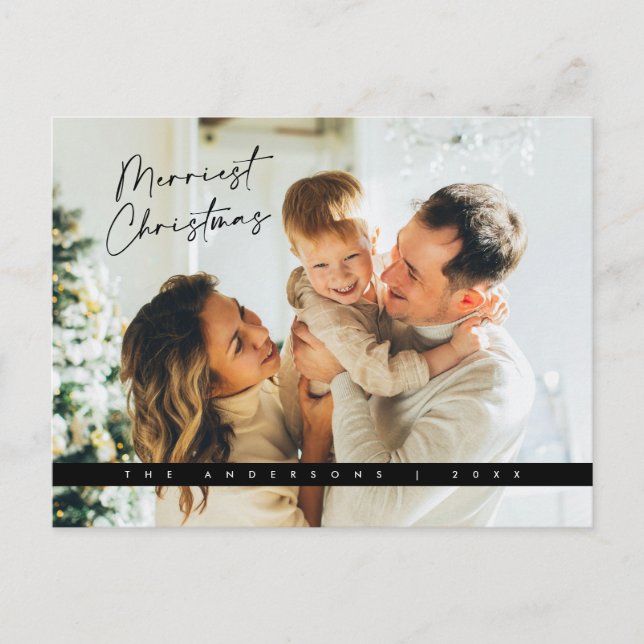 Cartão Postal Cumprimentos de Natal Contemporâneos, Foto da Famí (Frente)