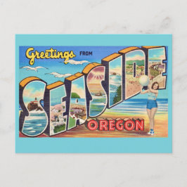 Cartão Postal Cumprimentos de Seaside Oregon Vintage