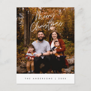 Cartão Postal Cumprimentos Modernos, Foto de Natal da Família Fe