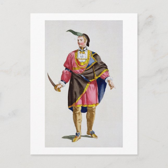 Cartão Postal Cunne Shote, Chefe dos Cherokees, 1780 (colore (Frente)