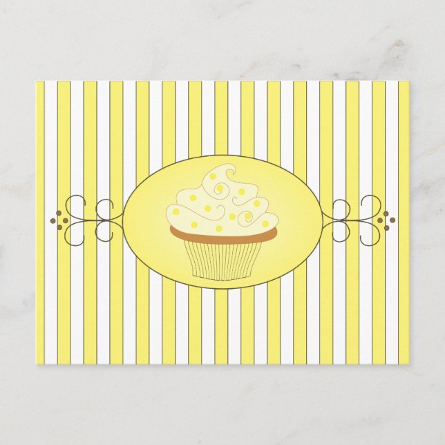 Cartão Postal Cupcake Amarelo (Frente)