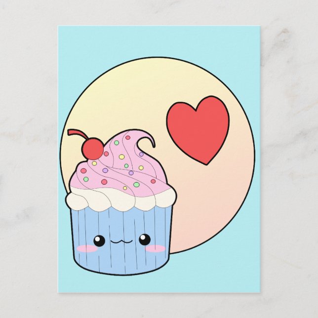 Cartão Postal Cupcake de amor (Frente)