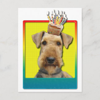 Cartão Postal Cupcake de aniversário - Airedale