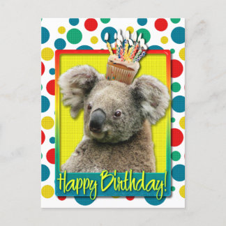 Cartão Postal Cupcake de aniversário - Koala