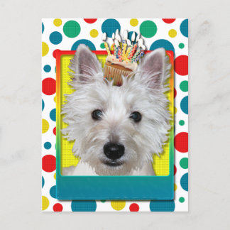 Cartão Postal Cupcake de aniversário - Westie - Tanque