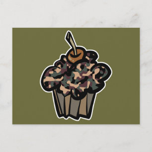 Cartão Postal cupcake de camuflagem