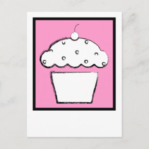 Cartão Postal cupcake de cereja