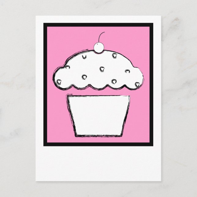 Cartão Postal cupcake de cereja (Frente)