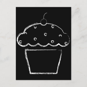 Cartão Postal cupcake de cereja