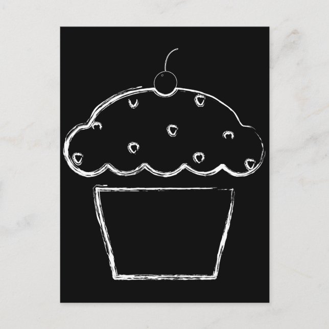 Cartão Postal cupcake de cereja (Frente)