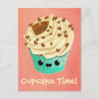 Cartão Postal Cupcake de chocolate de baunilha