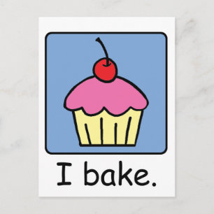 Cartão Postal Cupcake de Clipe de Cartucho Glacé rosa