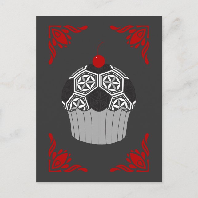 Cartão Postal cupcake de futebol sagrado (Frente)