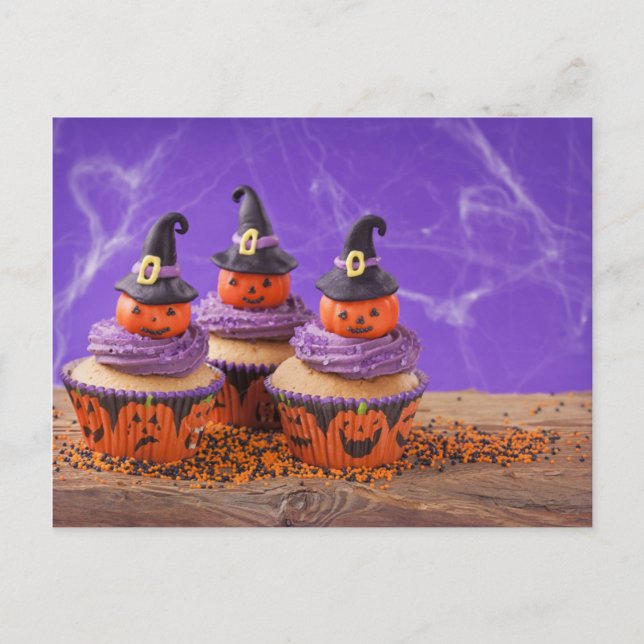 Cartão Postal Cupcake de Halloween (Frente)