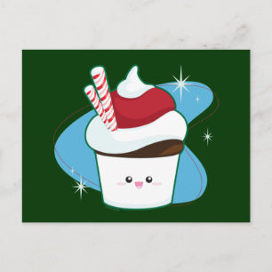 Cartão Postal Cupcake de hortelã-pimenta