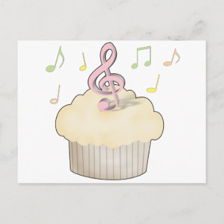 Cartão Postal Cupcake de música