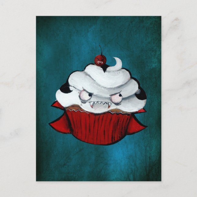 Cartão Postal Cupcake de Vampiro Doce (Frente)