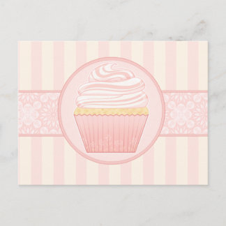 Cartão Postal Cupcake elegante rosa
