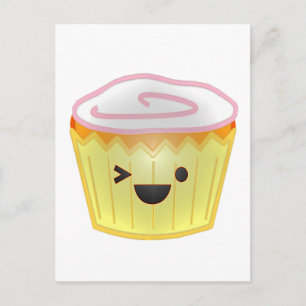 Cartão Postal Cupcake Emoticon