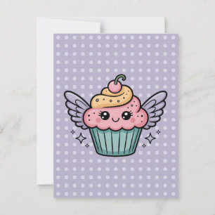 Cartão Postal Cupcake Kawaii