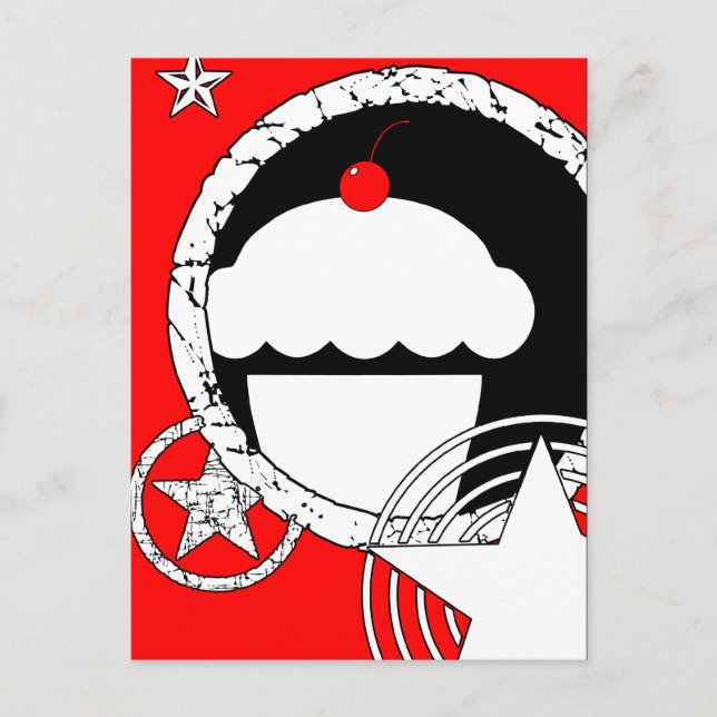 Cartão Postal cupcake punk (Frente)