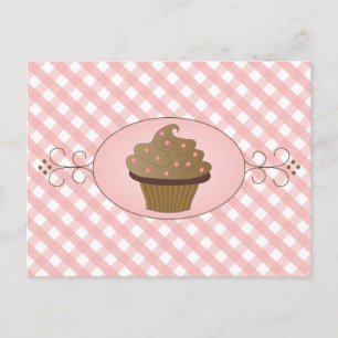 Cartão Postal Cupcake rosa