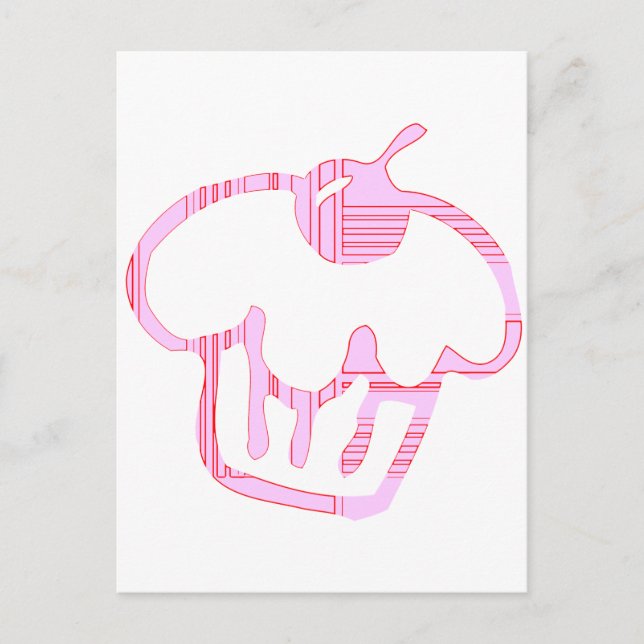 Cartão Postal cupcake rosa (Frente)