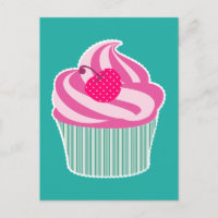 Cupcake rosa WIth Bolinhas Cherry