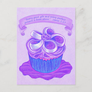 Cartão Postal Cupcake Roxo~Cartão-postal de boa oferta