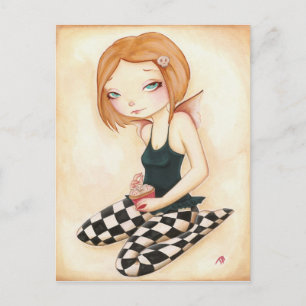 Cartão Postal Cupcake ruim - cupcake de fantasia de fada