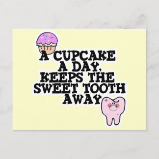 Cartão Postal Cupcake Um Dia Doce Dente Longe