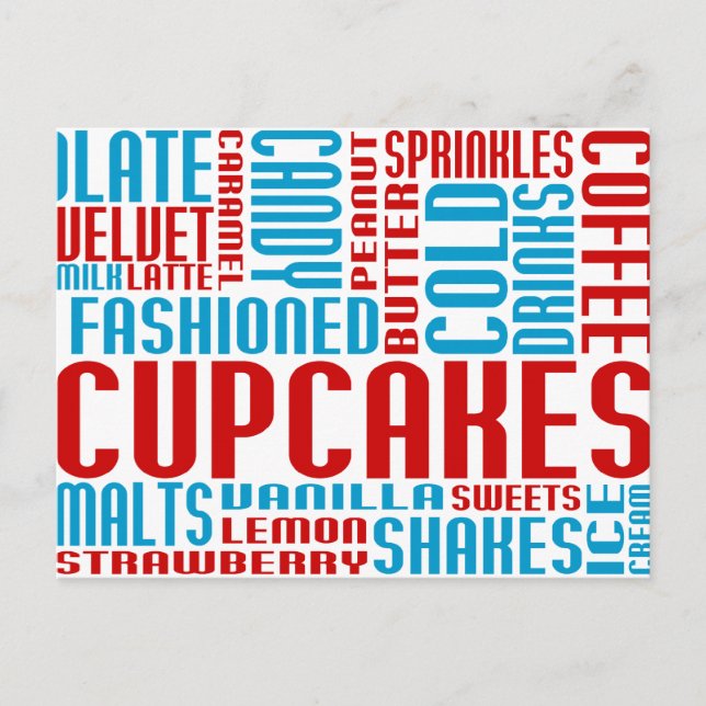 Cartão Postal cupcakes bate-papo (Frente)