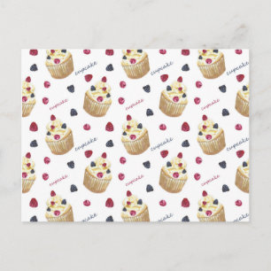 Cartão Postal Cupcakes de aquarela