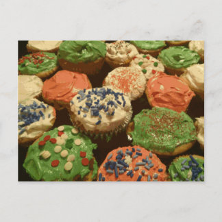 Cartão Postal Cupcakes de Natal com Sprinkles