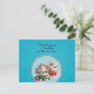 Cartão Postal Cupcakes de Natal Saboreie a Alegria
