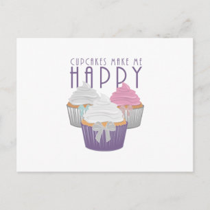 Cartão Postal Cupcakes me fazem feliz