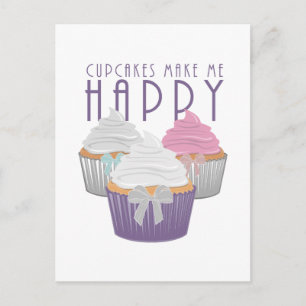 Cartão Postal Cupcakes me fazem feliz