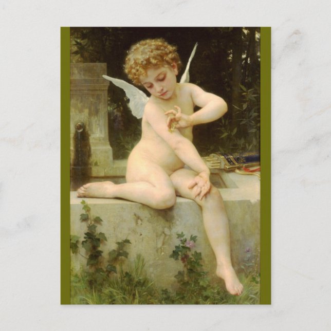 Cartão Postal Cupid with Butterfly - Bouguereau (Frente)