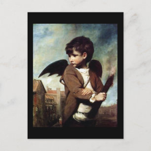 Cartão Postal Cupido como um Menino de Tocha