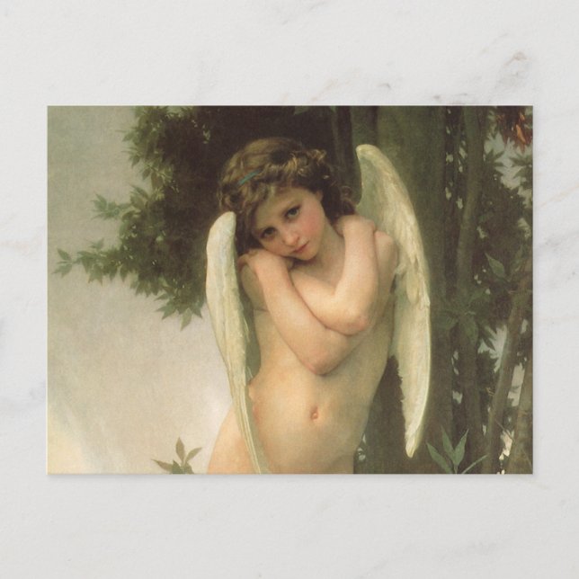 Cartão Postal Cupido (Cupidon) Angel Portrait de Bouguereau (Frente)