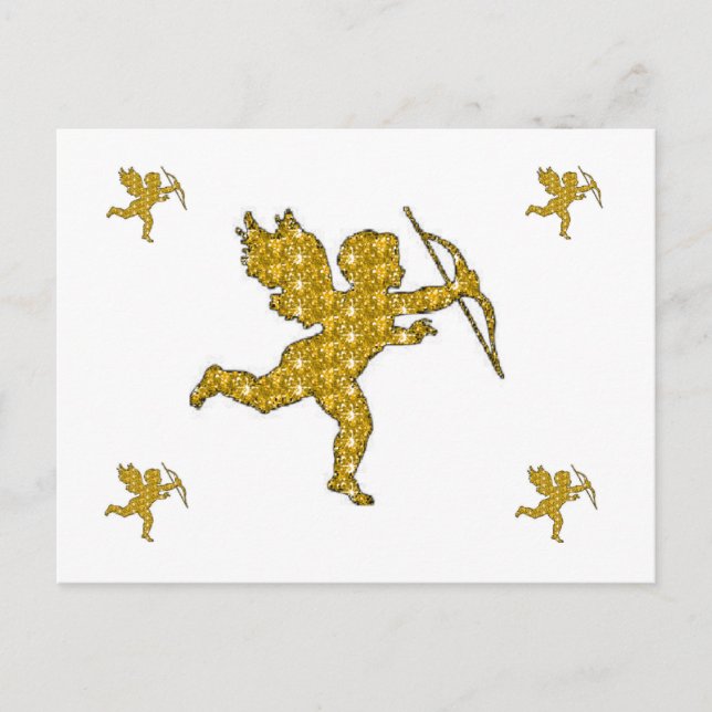 Cartão Postal Cupido Dourado (Frente)