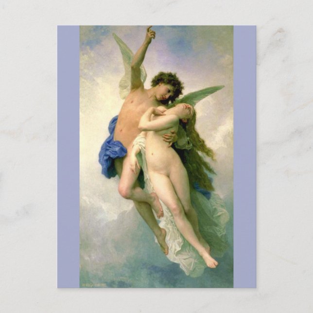 Cartão Postal Cupido e Psyche por Bouguereau (Frente)