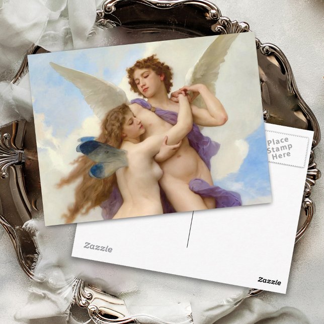 Cartão Postal Cupido e Psyche Vintage Bouguereau (Criador carregado)