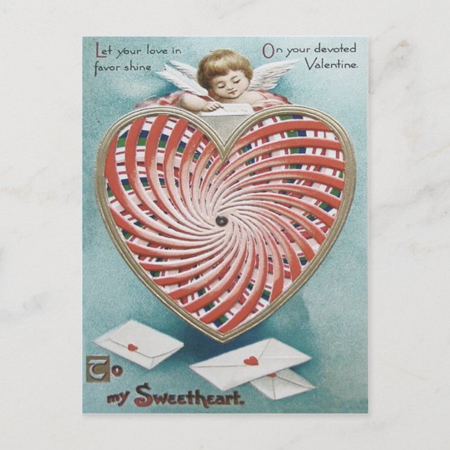 Cartão Postal Cupido Querubim Anjo Caleidoscópio (Frente)