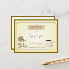 Cartão Postal Cupom de Café' Voucher Presente Engraçado