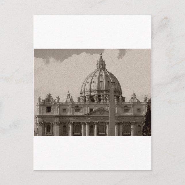 Cartão Postal Cúpula da Basílica de São Pedro Roma (Frente)