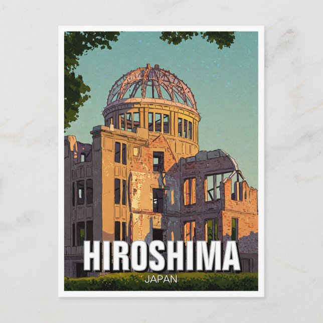 Cartão Postal Cúpula da Paz de Hiroshima Japão Viagens (Frente)